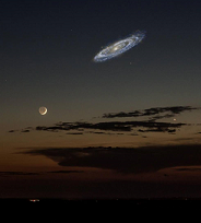 Andromeda's actual size if it were brighter