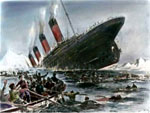 Titanic sinking, by Willi Stower
