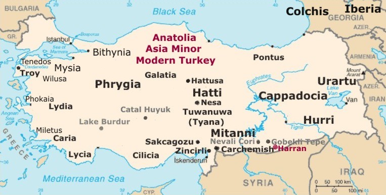 Map of ancient Anatolia