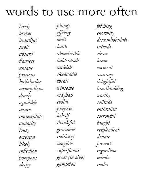 Words to Use More Often
